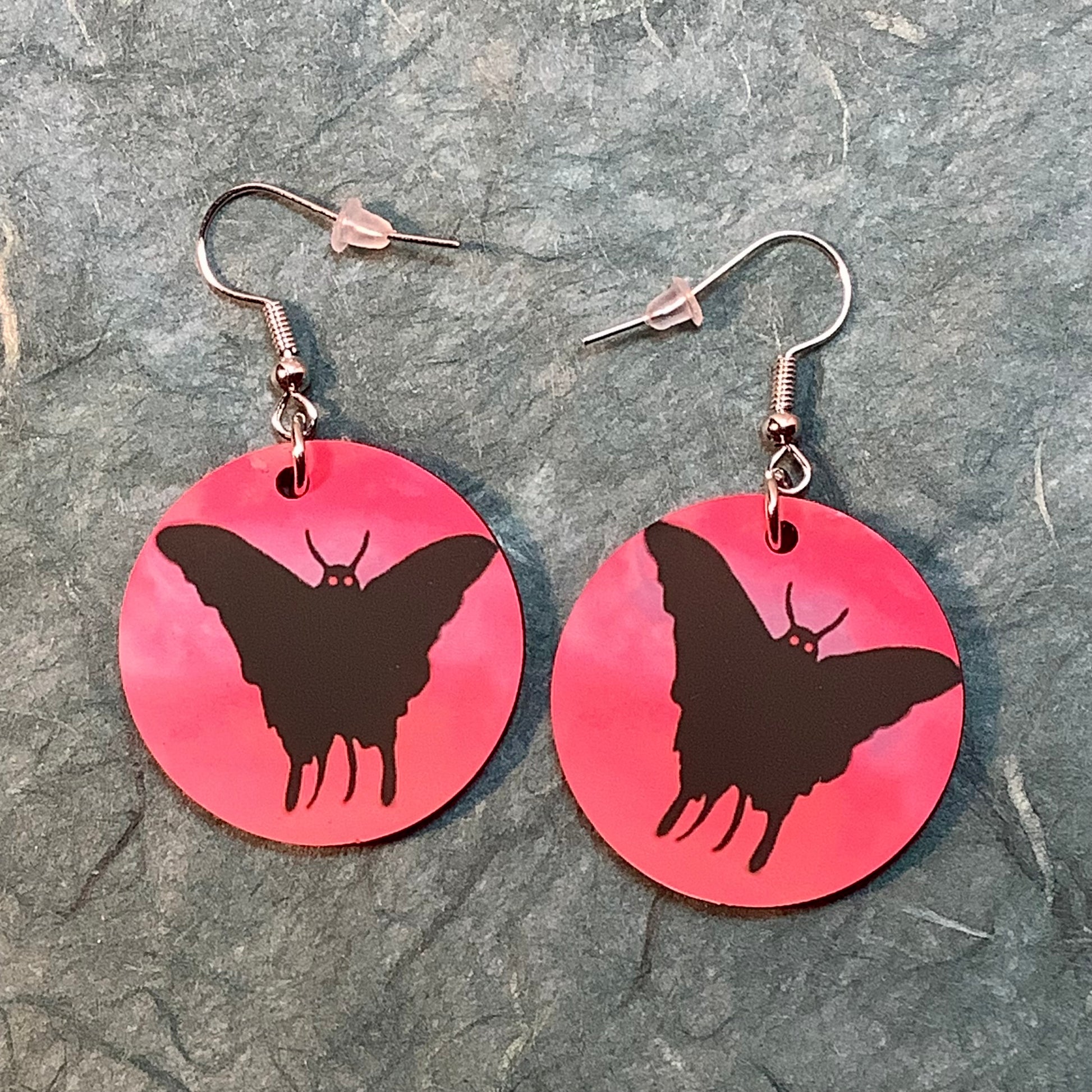 Mothman cryptid earrings