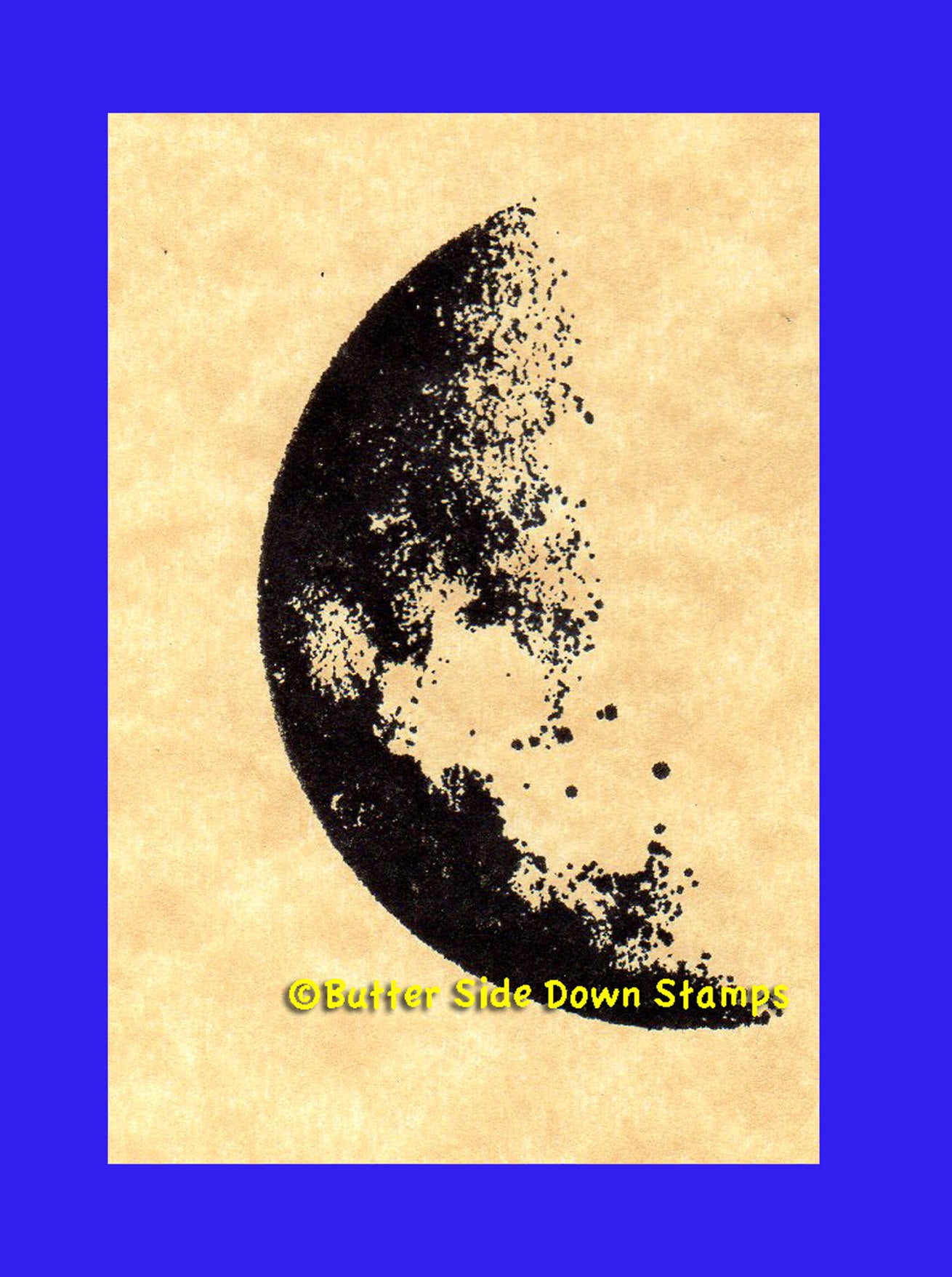 Large Half Moon rubber stamp.