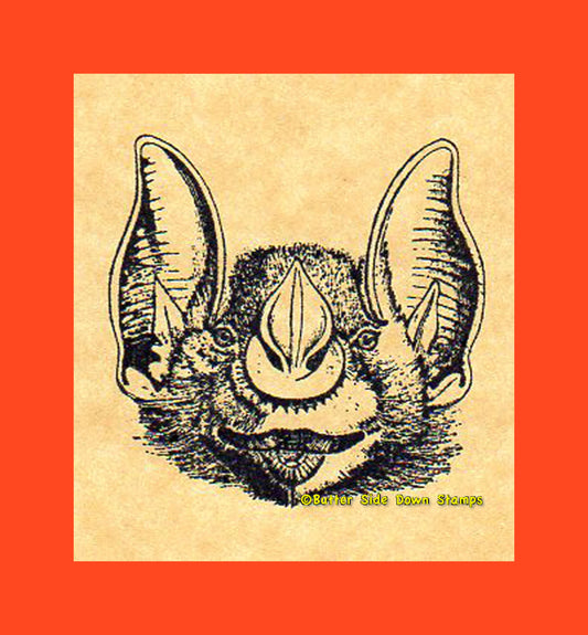 Spear-nosed Bat Rubber Stamp