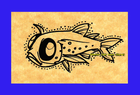 Deep Water Lanternfish Rubber Stamp