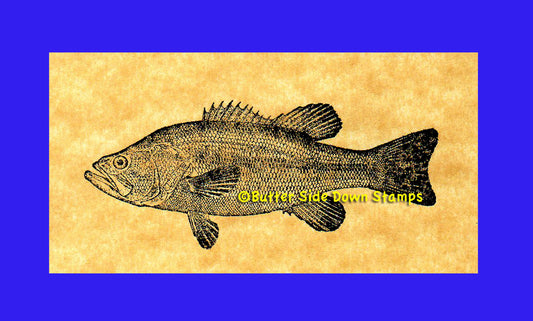 Largemouth Bass Game Fish Rubber Stamp