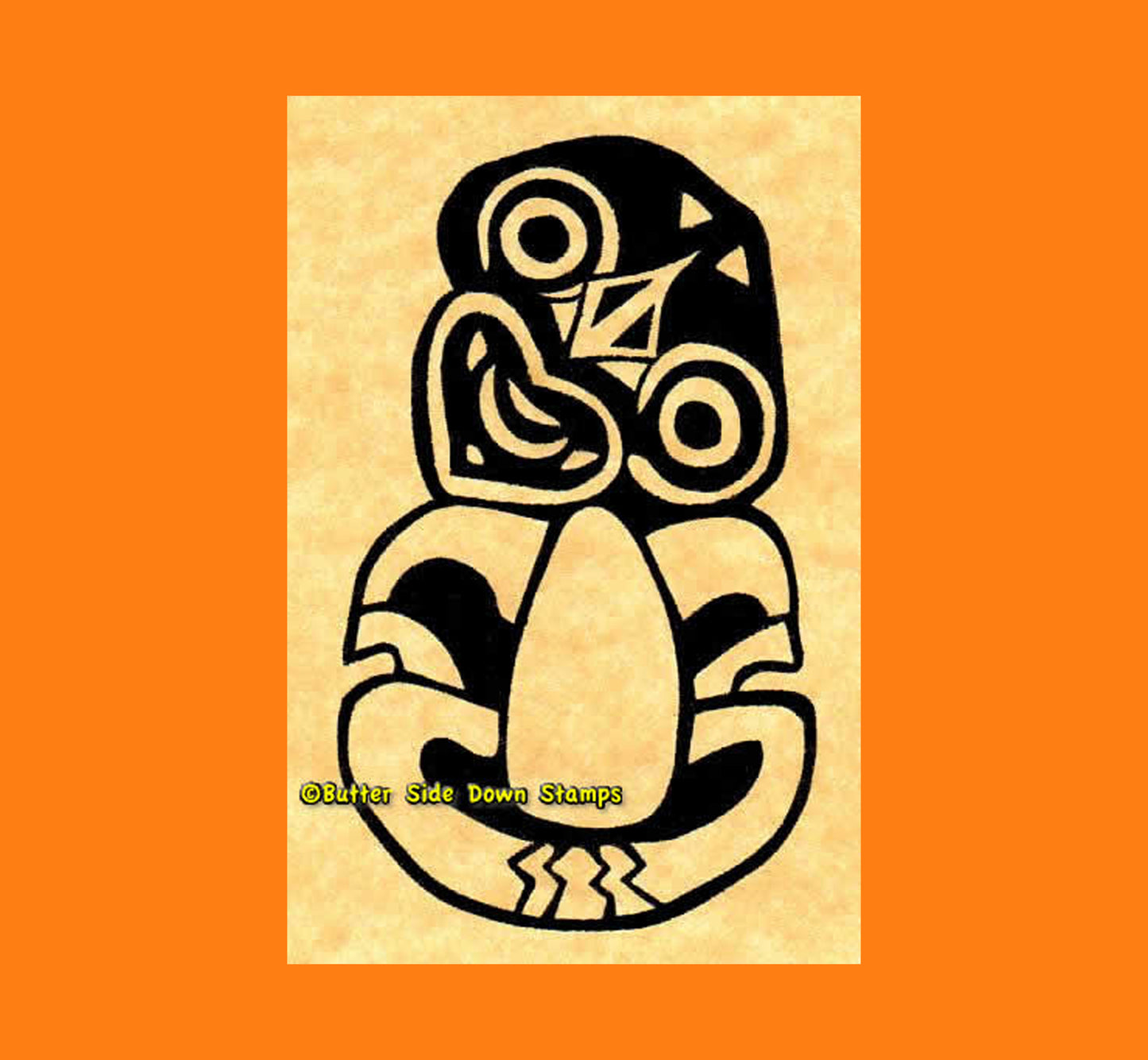 Maori Tiki God Rubber Stamp