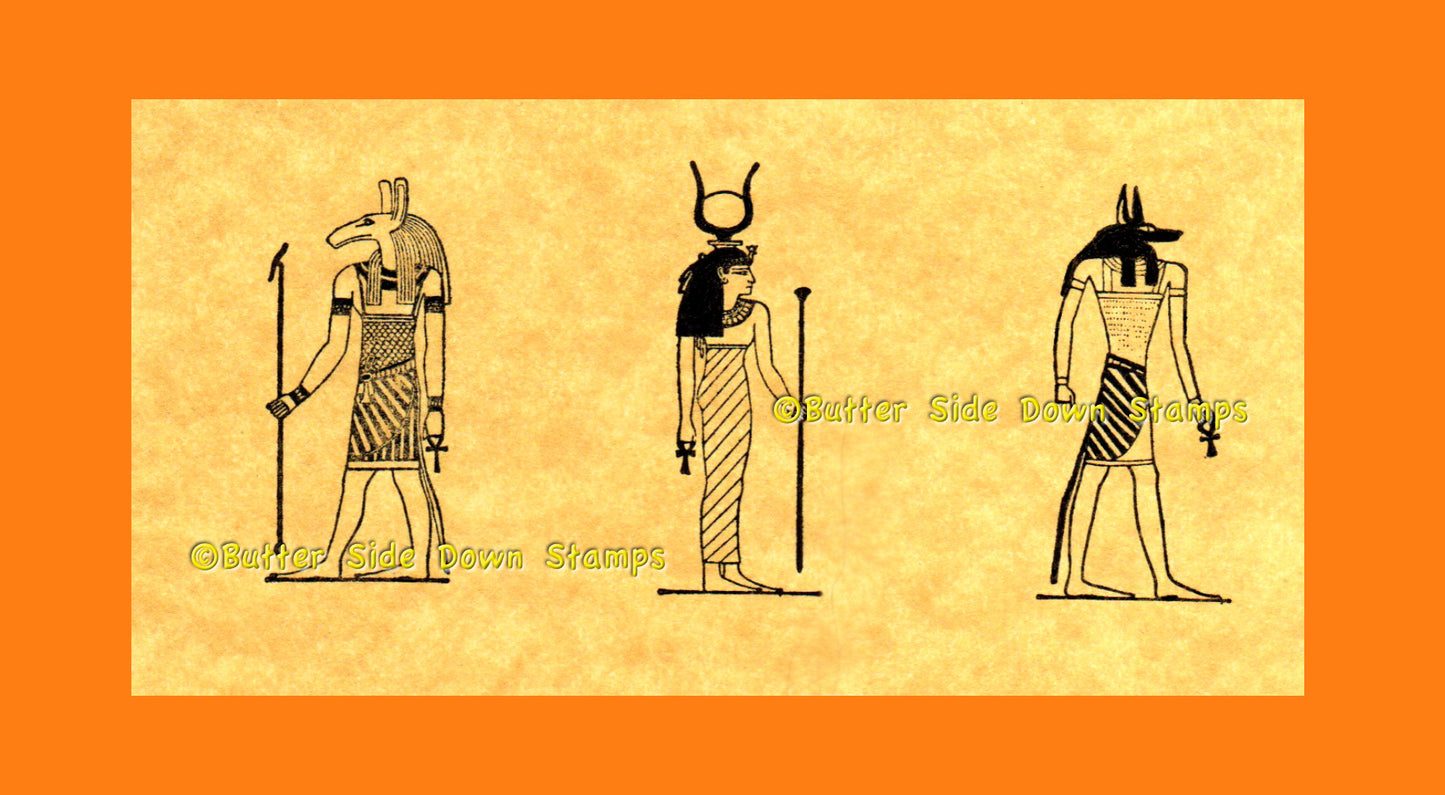 Mini Egyptian gods: Set, Hathor and Anubis