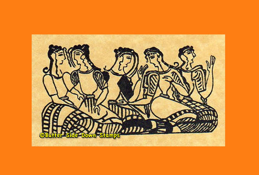 Minoan Court Ladies Rubber Stamp