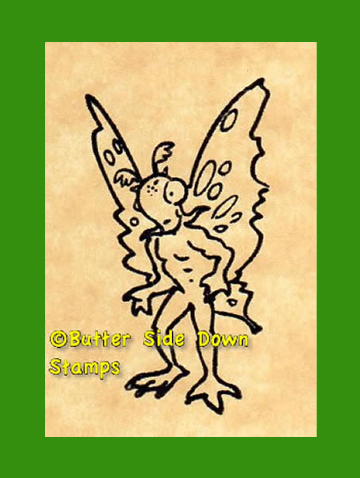 Standing Mothman Cryptid Rubber Stamp