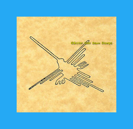 Nazca Line Hummingbird Rubber Stamp