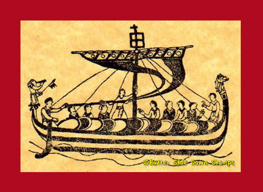 Norman Ship Bayeux Tapestry Rubber Stamp