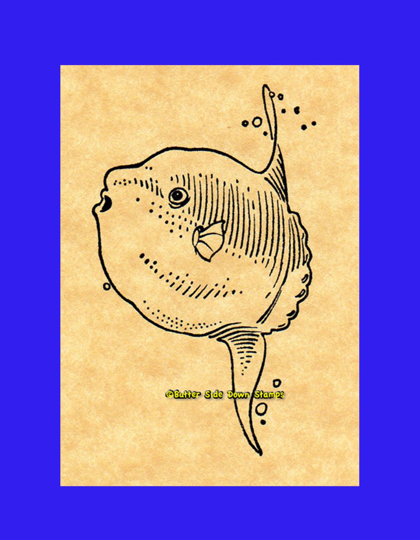 Ocean Sunfish Rubber Stamp