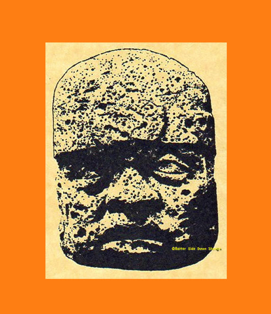 Olmec Stone Head Rubber Stamp