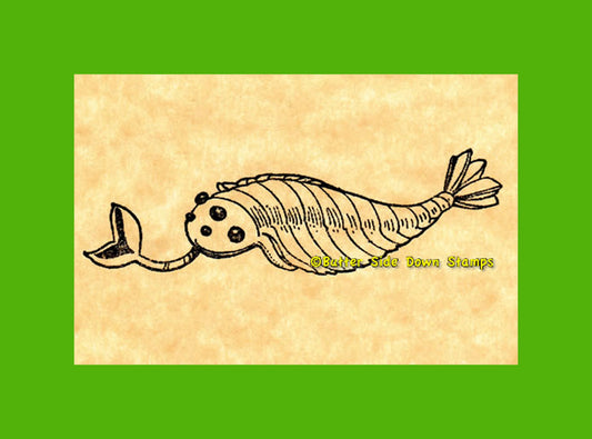Opabinia Burgess Shale Fossil Rubber Stamp