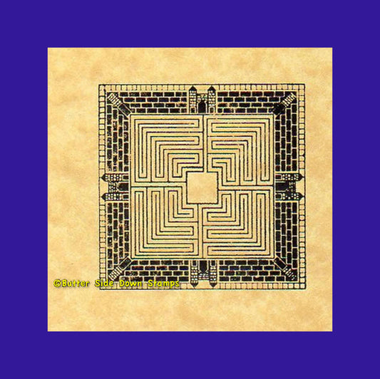 Orbe Floor Labyrinth Rubber Stamp