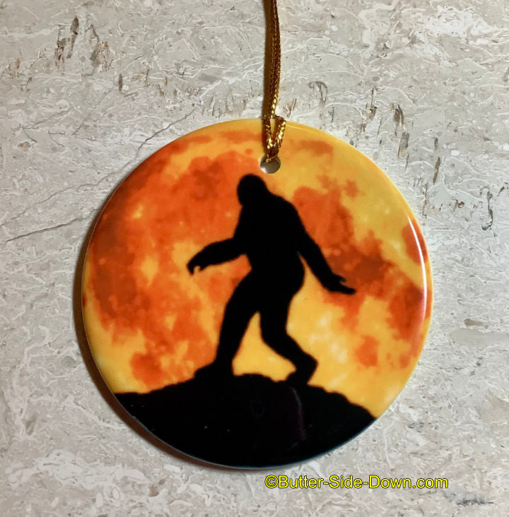Red Bigfoot Moon ornament.