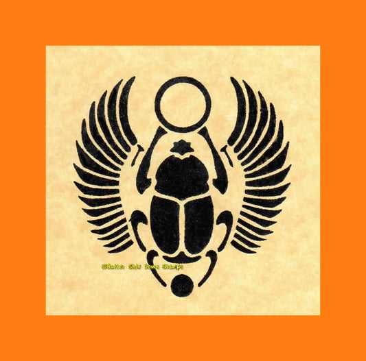 Egyptian Scarab Amulet Rubber Stamp