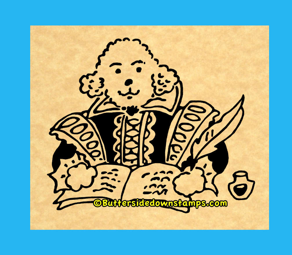 shakespeare teddy bear rubber stamp