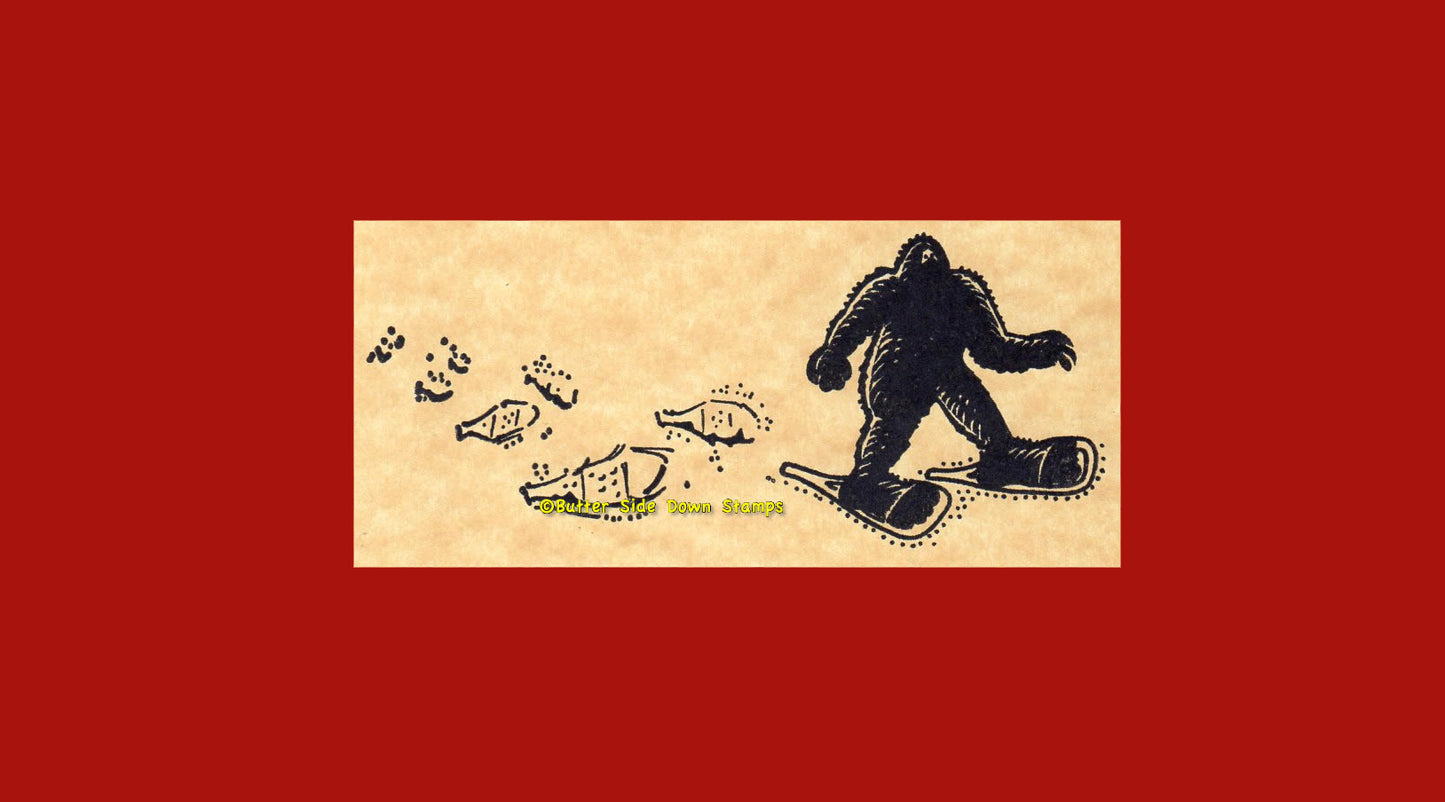 Snowshoe Footprint Trail Rubber Stamp