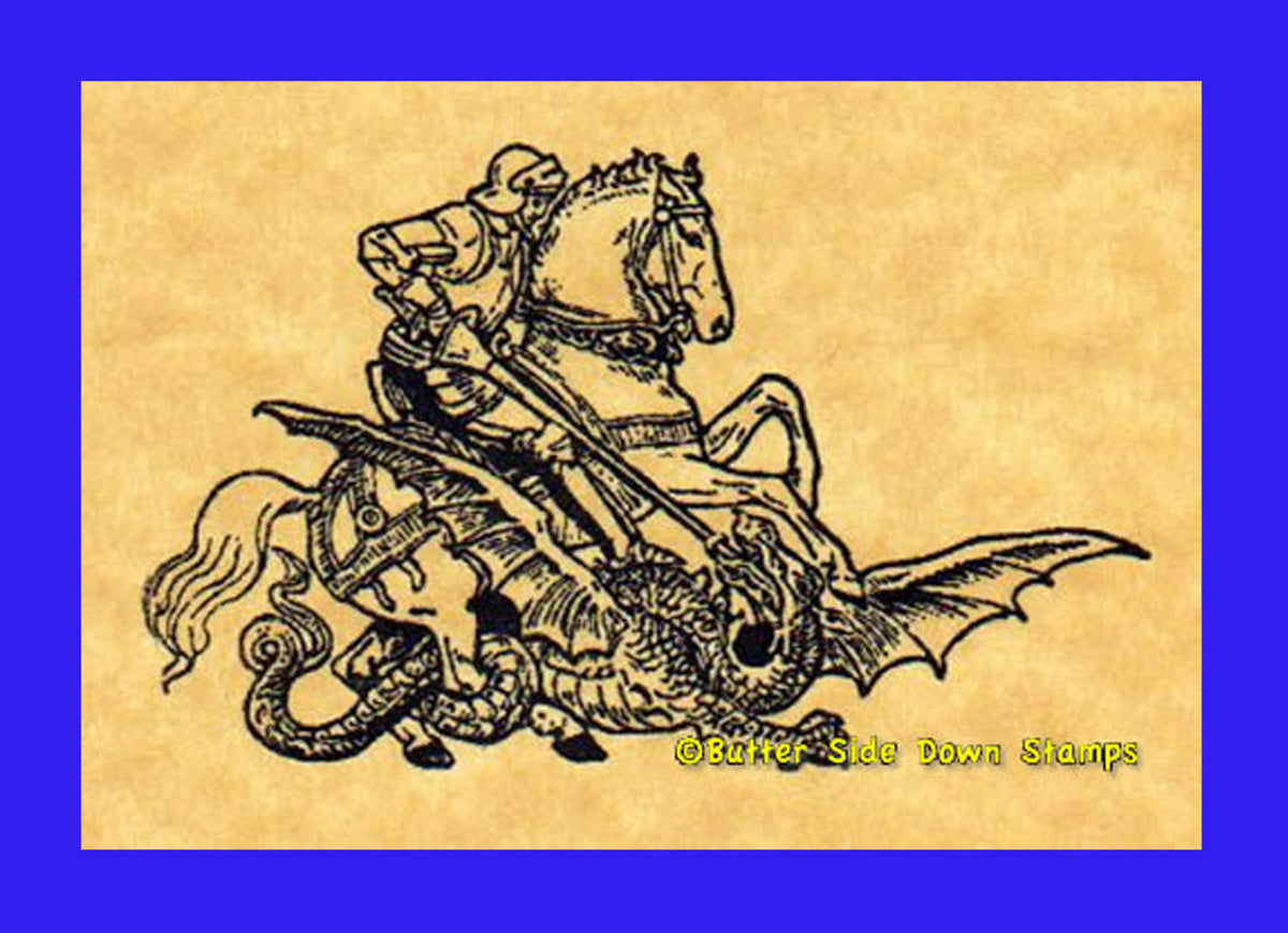 St. George Stamp Saint George Rubber Stamp – Butter Side Down