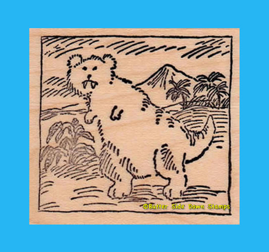 Teddysaurus rex Teddy Bear Rubber Stamp