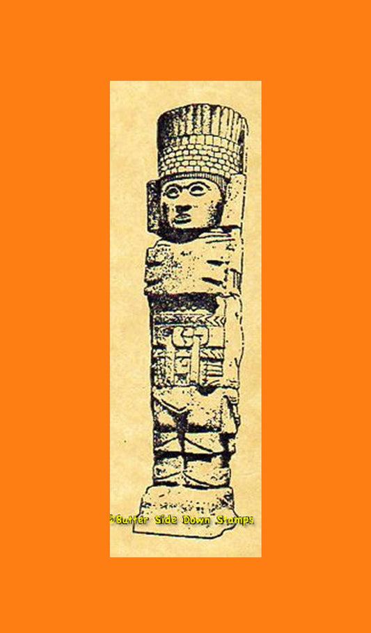 Toltec Tula Warrior Rubber Stamp