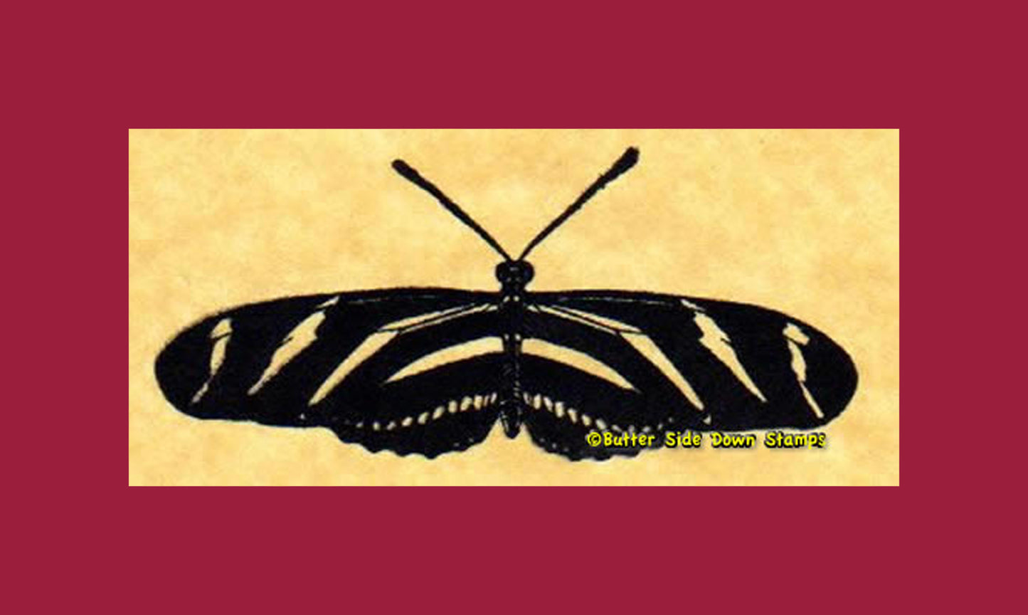 Zebra Longwing Butterfly Rubber Stamp