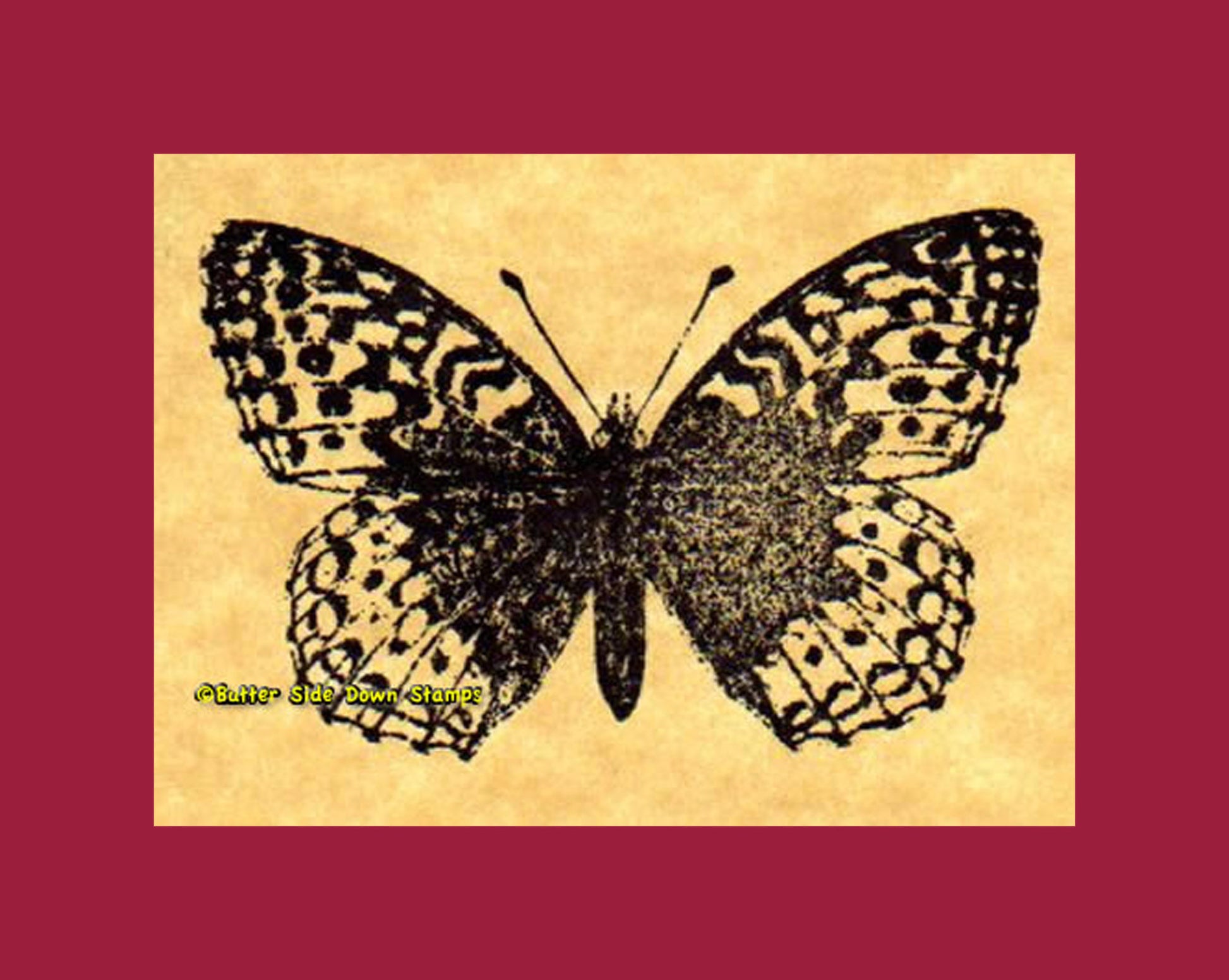 Fritillary Butterfly Rubber Stamp