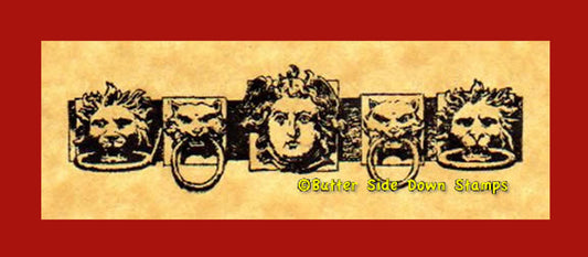 Medieval Door Knockers Rubber Stamp