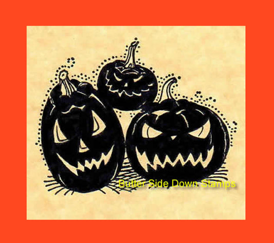 Jack-o-Lanterns Rubber Stamp