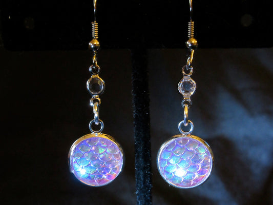 Iridescent Lavender Mermaid Scale Earrings