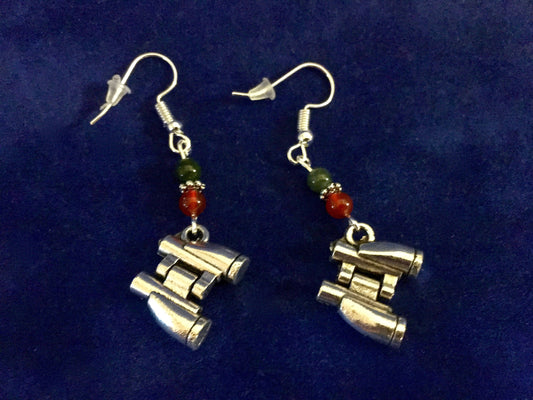 Binoculars Carnelian Earrings