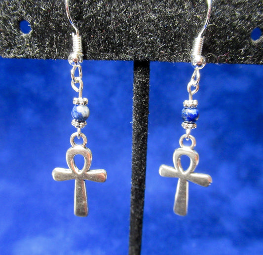 Egyptian Ankh Chrysocolla Earrings