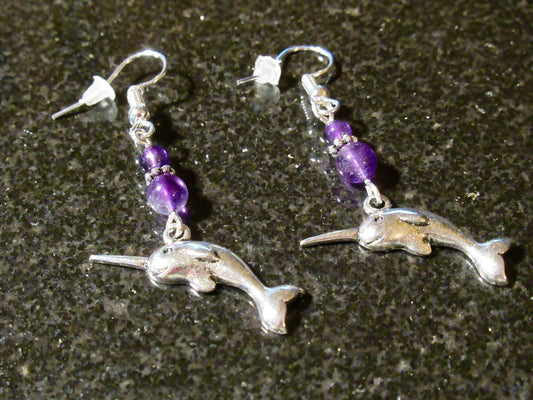 Narwal Amethyst Earrings