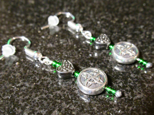 Celtic Heart Bead Earrings