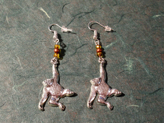 Golden Monkey Swingers Earrings