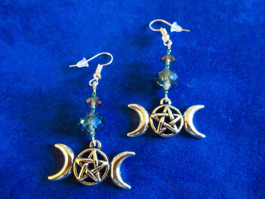 Triple Goddess Aurora Borealis Earrings