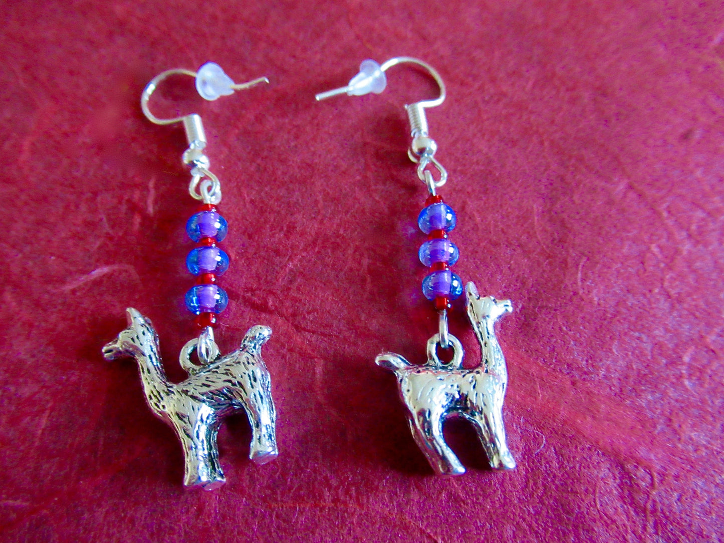 Llama Czech Bead Earrings