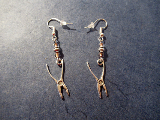 Tool Time Pliers Czech Glass Earrings