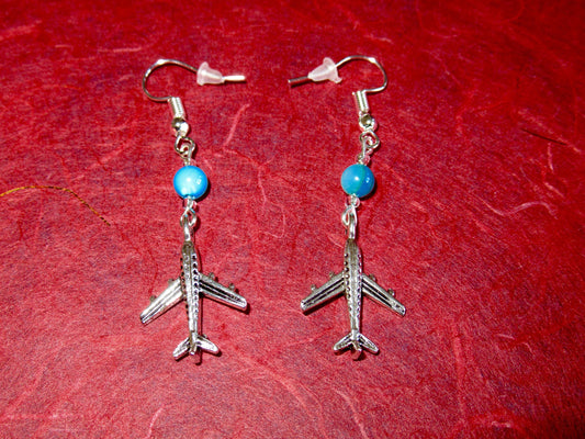 Jet Airliner Blue MOP Earrings