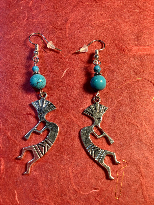 Kokopelli Turquoise Earrings